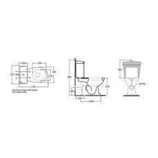 Бачок для унитаза Azzurra Jubilaeum JUB400/MBL bi