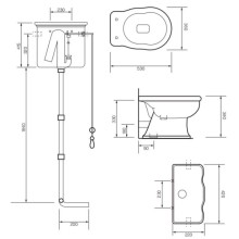 Бачок высокий для унитаза Tiffany World Bristol TWBR16bi