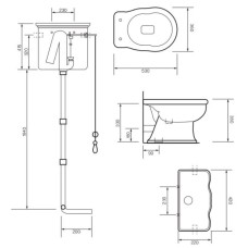 Бачок высокий для унитаза Tiffany World Bristol TWBR16bi