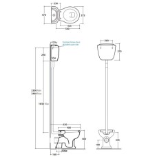 Бачок для высокой трубы Globo Paestum PA010BI