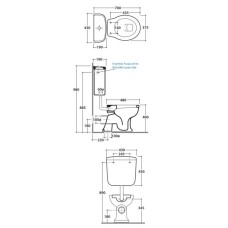Бачок для низкой трубы Globo Paestum PA114BI
