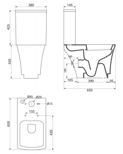 Бачок для унитаза 3/4,5 л BelBagno Regina BB104T