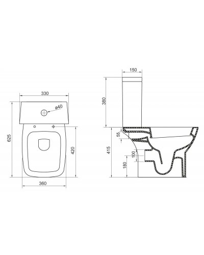 Бачок для унитаза 3/4,5 л BelBagno Lago BB128T