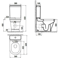 Бачок для унитаза Creavit Antik AN410-00CB00E-0000