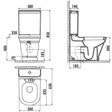 Бачок для унитаза Creavit Antik AN410-00CB00E-0000