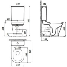 Бачок для унитаза Creavit Antik AN410-00CB00E-0000