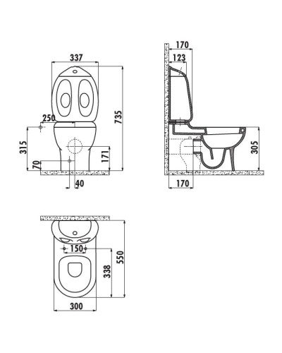Бачок для унитаза Creavit Ducky DC400-00CB00E-0000
