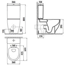 Бачок для унитаза Creavit Mare MA410-00CB00E-0000