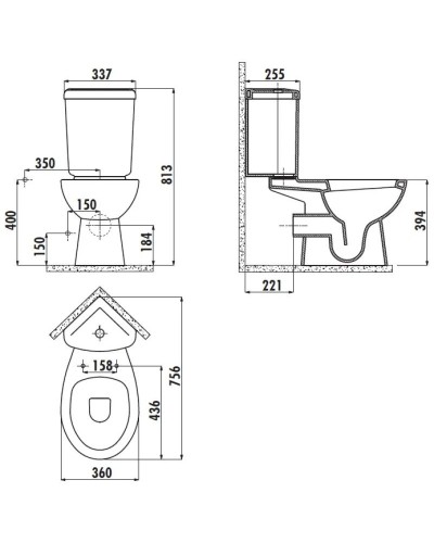 Бачок для унитаза Creavit Corner SD440-00CB00E-0000