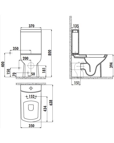 Бачок для унитаза Creavit Lara LR410-00KI00E-0000