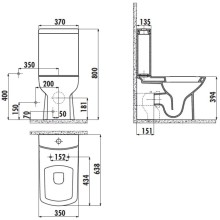 Бачок для унитаза Creavit Lara LR410-00CB00E-0000