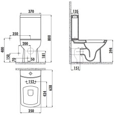 Бачок для унитаза Creavit Lara LR410-00CB00E-0000