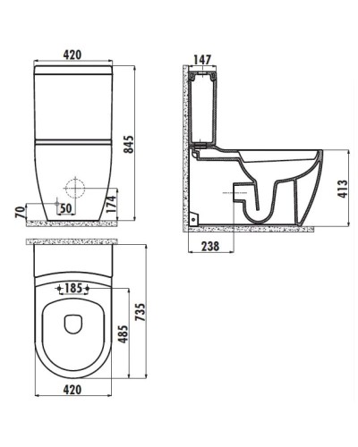 Бачок для унитаза Creavit Grande GR410-00CB00E-0000