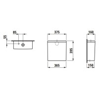 Бачок для унитаза 3/6 л Laufen Pro 8.2995.3.000.873.1