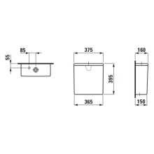 Бачок для унитаза 3/6 л Laufen Pro 8.2995.3.000.873.1