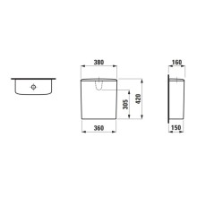Бачок для унитаза, подвод воды по центру сзади Laufen Palace 8.2870.1.000.871.1
