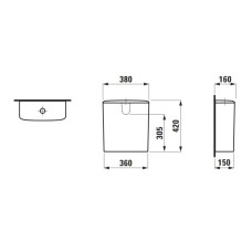 Бачок для унитаза, подвод воды по центру сзади Laufen Palace 8.2870.1.000.871.1