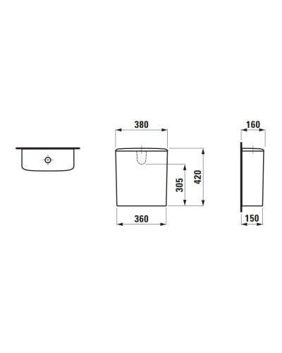 Бачок для унитаза, подвод воды по центру сзади Laufen Palace 8.2870.1.000.871.1