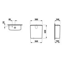 Бачок для унитаза, подвод воды снизу слева Laufen Palace 8.2870.3.000.873.1