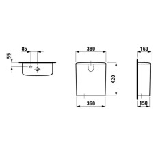 Бачок для унитаза, подвод воды снизу слева Laufen Palace 8.2870.3.000.873.1