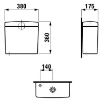 Бачок для унитаза Laufen Pro 8.2695.3.000.873.1