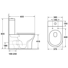 Бачок с двойным сливом 3/6л OWL 1975 Eter OWLT190202/2