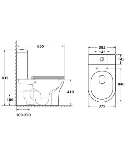 Бачок с двойным сливом 3/6л OWL 1975 Eter OWLT190202/2