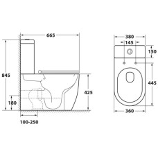 Бачок с двойным сливом 3/6л OWL 1975 Vind OWLT190301/2