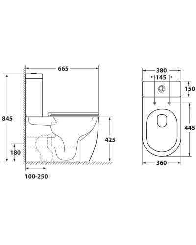 Бачок с двойным сливом 3/6л OWL 1975 Vind OWLT190301/2
