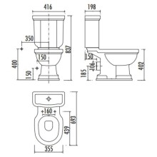 Бачок для унитаза Creavit Klasik KL410-00CB00E-0000
