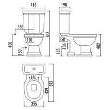 Бачок для унитаза Creavit Klasik KL410-00CB00E-0000