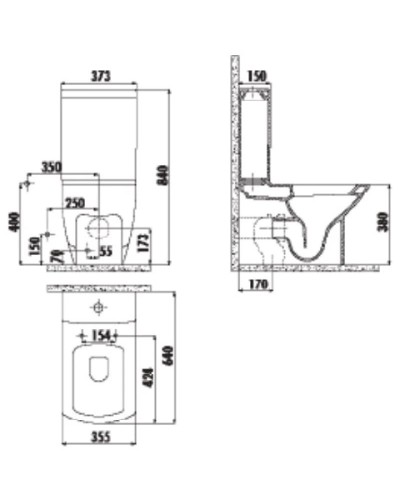 Бачок для унитаза Creavit Thor TH410-00CB00E-0000