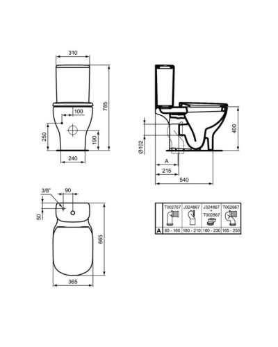 Бачок для унитаза Ideal Standard Tesi T3568V1