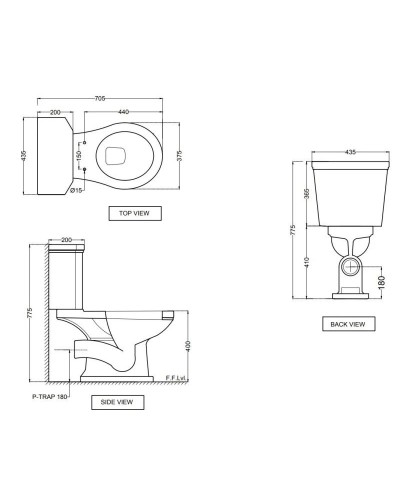 Бачок для унитаза Jaquar Queen's QNS-WHT-7201