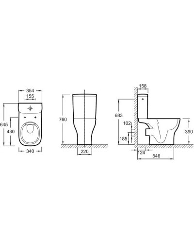 Бачок для унитаза Jacob Delafon Struktura ETAG212-WTE