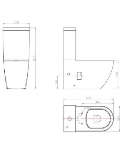 Бачок для унитаза 3,5/5 л Bravat Gina CY01008XW-PA-ENG
