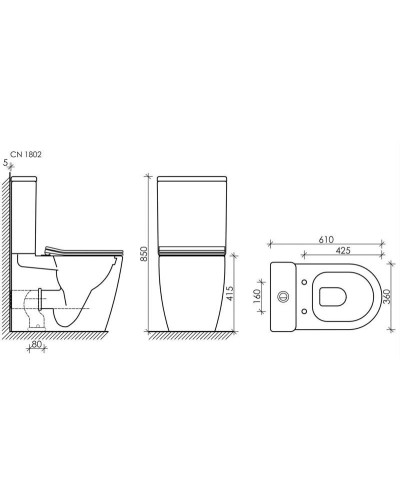 Бачок для унитаза Ceramica Nova Highlight CN1802-T