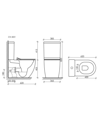 Бачок для унитаза Ceramica Nova Metropol CN4001-T