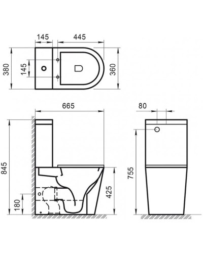 Бачок для унитаза 3/4,5 л BelBagno Sfera-R BB2141T