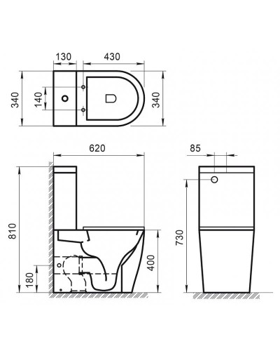 Бачок для унитаза 3/4,5 л BelBagno Sfera-TR BB2128T