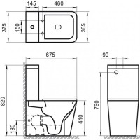 Бачок для унитаза 3/4,5 л BelBagno Ardente-R BB02093T