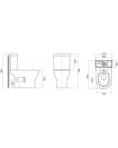 Бачок для унитаза 3/4,5 л BelBagno Steam BB130T