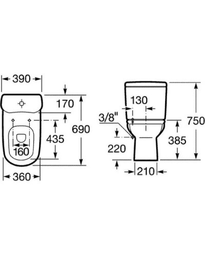 Бачок для унитаза 3/6 л Roca Giralda 341469000