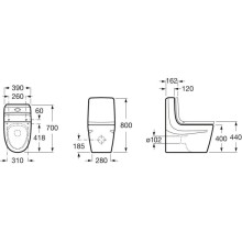 Бачок с двойным сливом 6/3л Roca Khroma 341650000