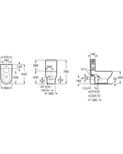 Бачок 4,5/3л с двойным сливом Roca Meridian 341240000