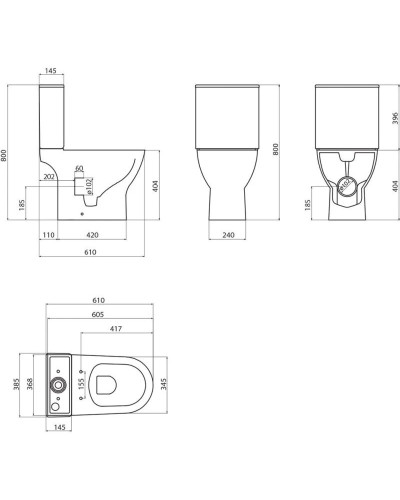 Бачок для унитаза BelBagno Lounge BB045/051T