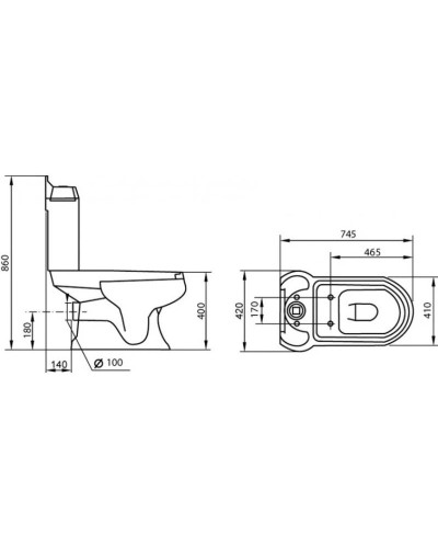 Бачок с двойным сливом 3/6л Cezares King Palace CZR-237-T