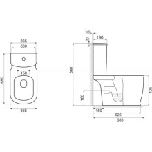 Бачок для унитаза 3/6 л BelBagno Prado BB10150T