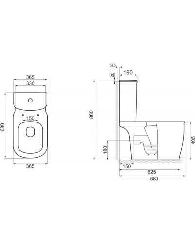 Бачок для унитаза 3/6 л BelBagno Prado BB10150T