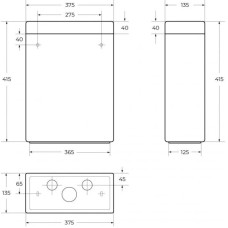 Бачок для унитаза 3/6 л Cezares Stylus CZR-151-T